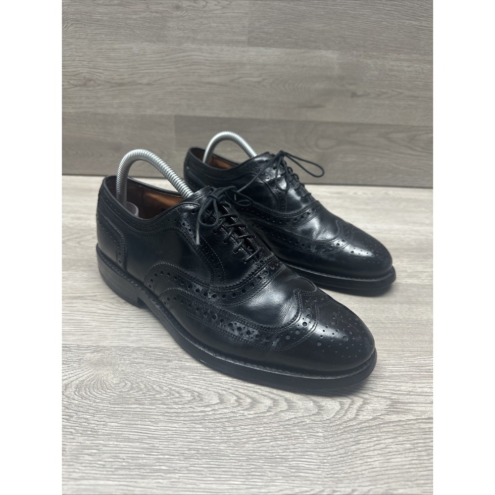 Allen Edmonds Barrington Black Leather Wingtip Oxfords Mens Size 7 Very Nice